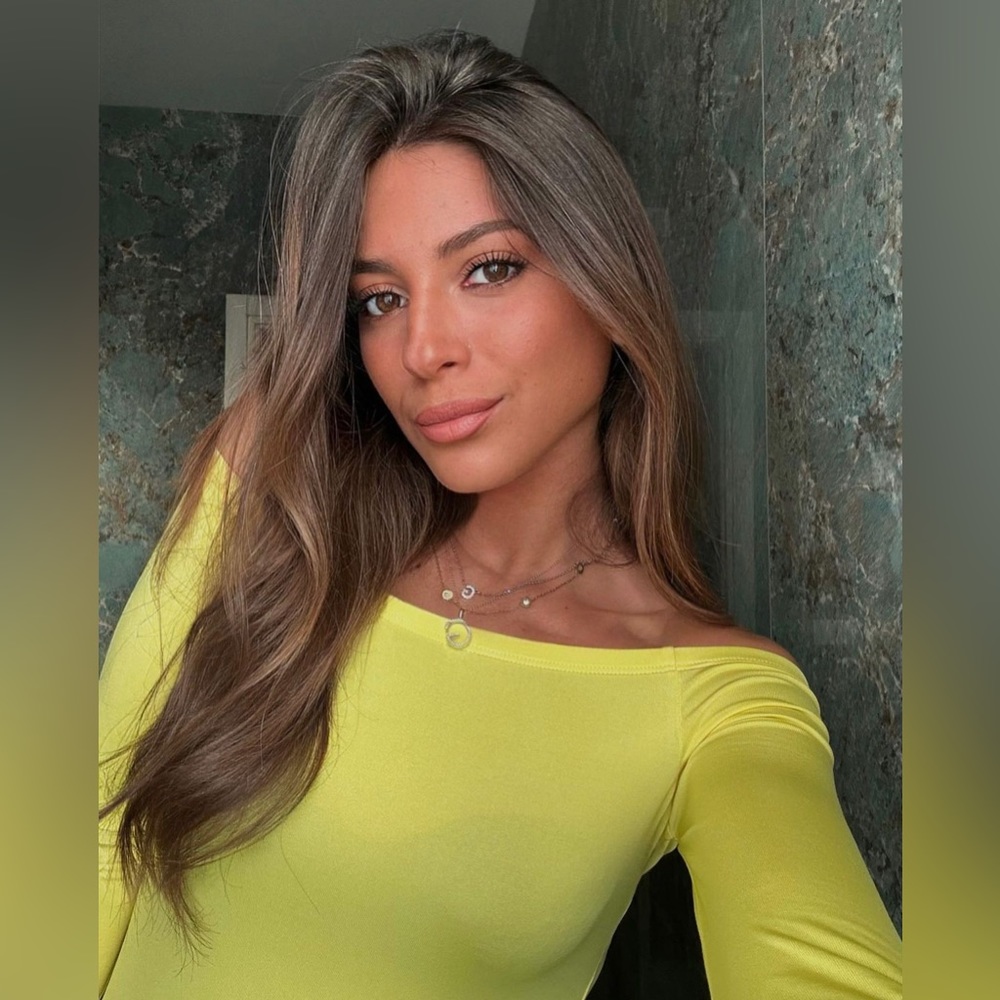 Zara Yellow Off the Shoulder Bodysuit